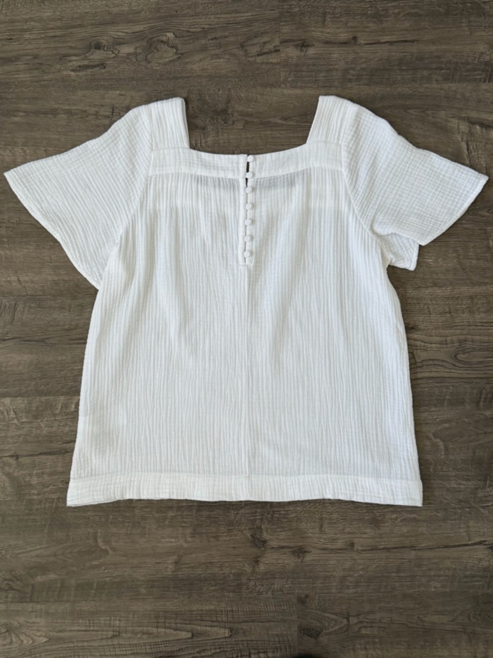 Madewell Lightspun Harlow Square Neck Top White Cotton Size S Minimal Coastal - Picture 4 of 12